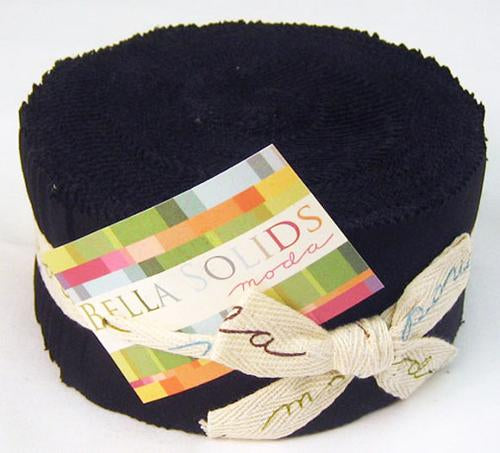 Moda Bella Solid Jelly Roll-Black